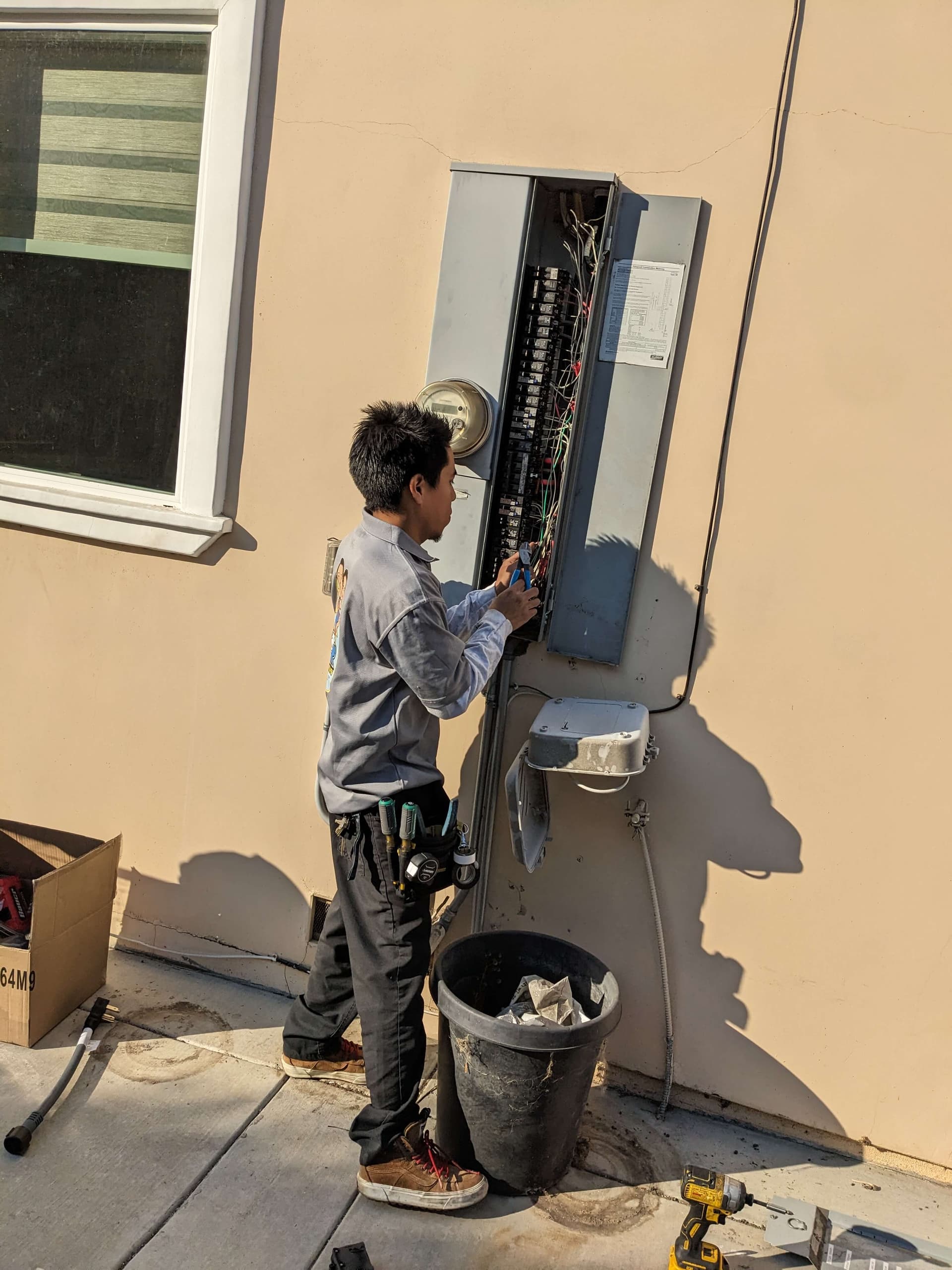 New main electrical panel installed and labeled in Los Angeles home