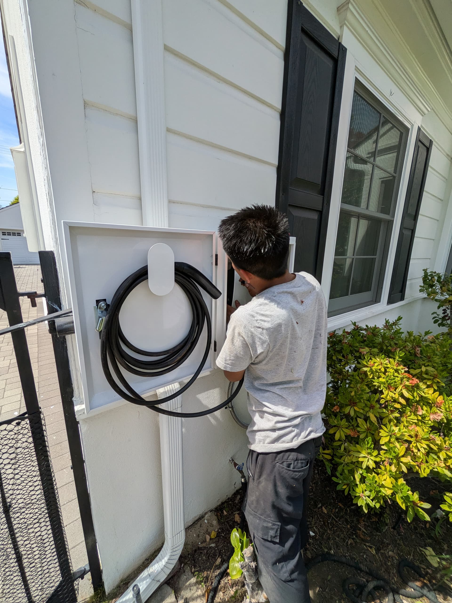 Tesla Model 3 parked in San Marino driveway during EV charger installation by RnR Electrician