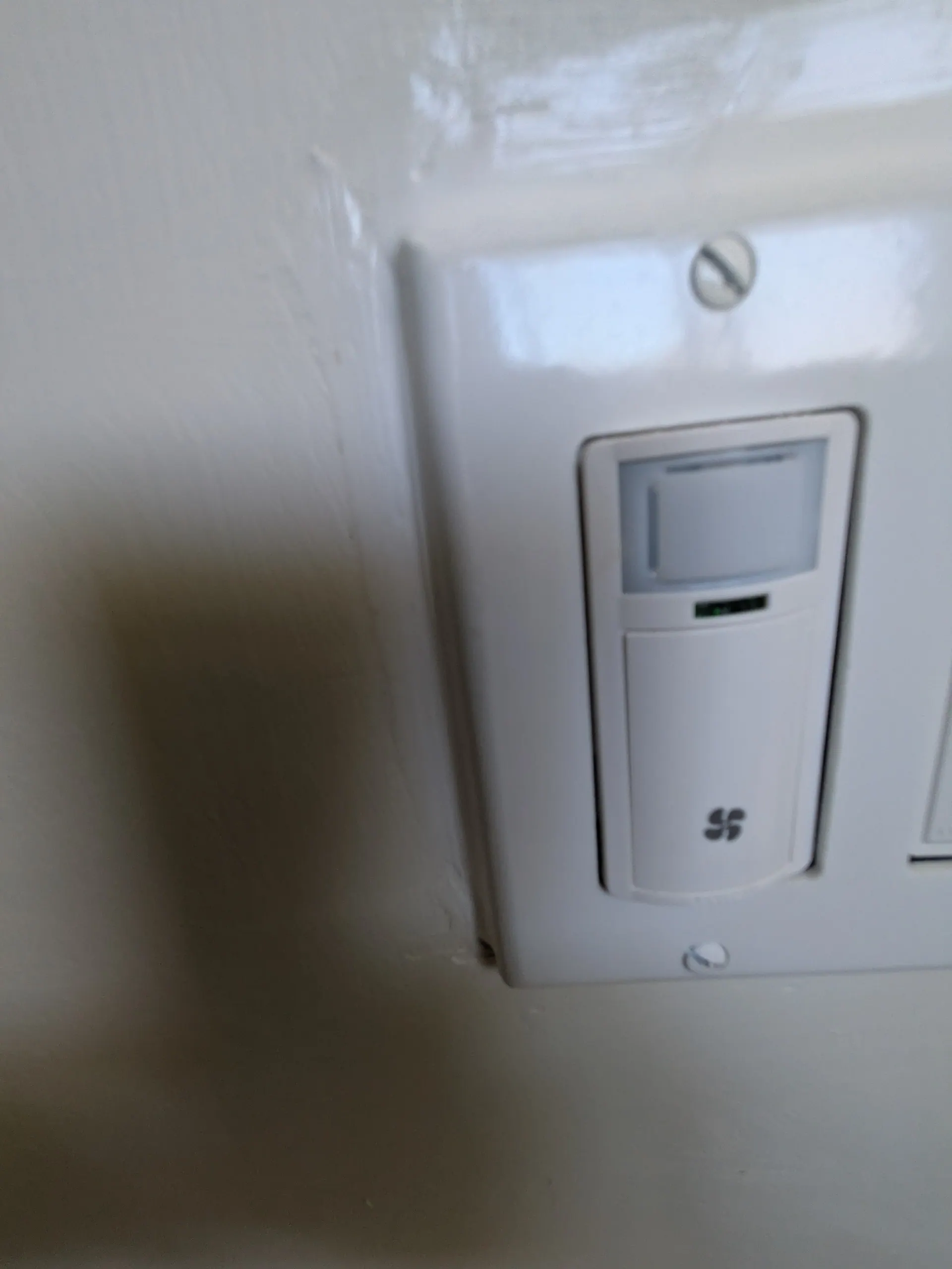 Leviton humidity sensor switch installation in progress